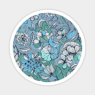 Her Garden in Blue Magnet